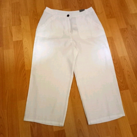 NWT LINEN CROP PANTS, CHICOS 1=8/10